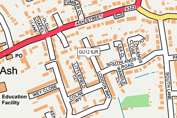 GU12 6JR map - OS OpenMap – Local (Ordnance Survey)