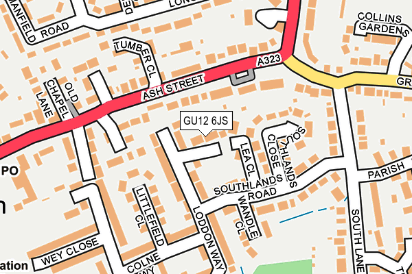 GU12 6JS map - OS OpenMap – Local (Ordnance Survey)
