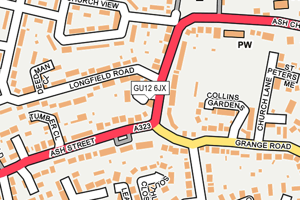 GU12 6JX map - OS OpenMap – Local (Ordnance Survey)