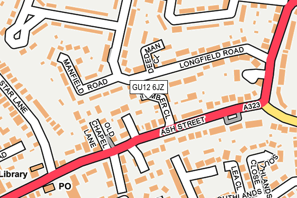 GU12 6JZ map - OS OpenMap – Local (Ordnance Survey)