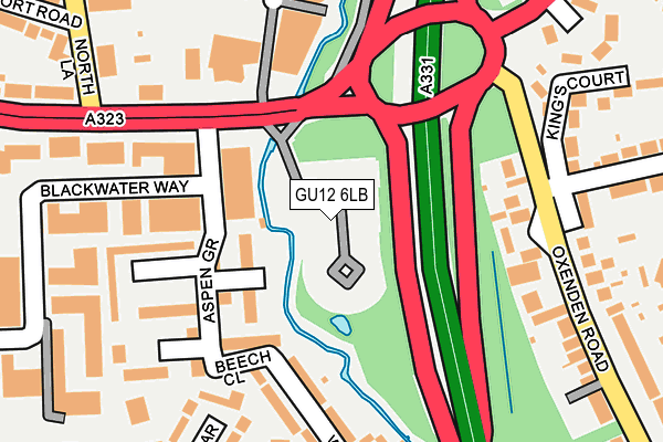 GU12 6LB map - OS OpenMap – Local (Ordnance Survey)