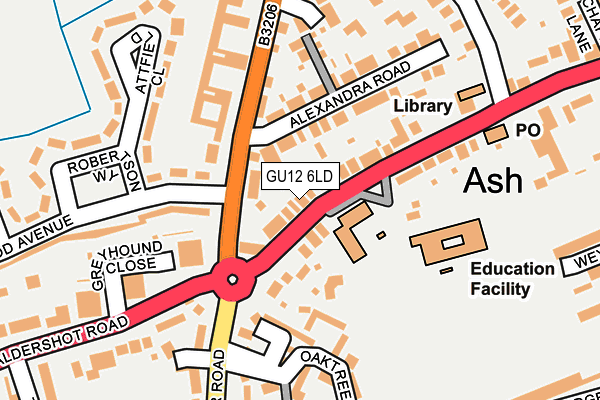 GU12 6LD map - OS OpenMap – Local (Ordnance Survey)