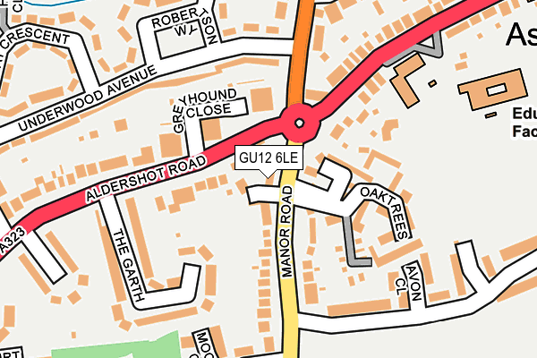 GU12 6LE map - OS OpenMap – Local (Ordnance Survey)