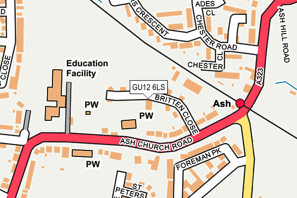 GU12 6LS map - OS OpenMap – Local (Ordnance Survey)