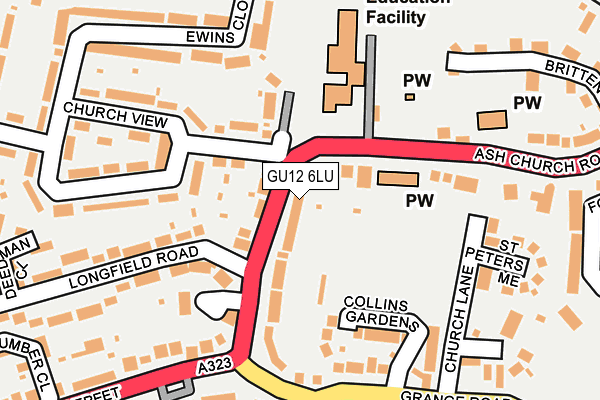 GU12 6LU map - OS OpenMap – Local (Ordnance Survey)