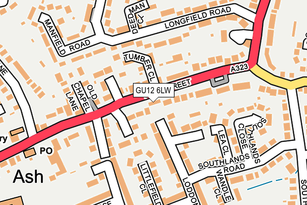 GU12 6LW map - OS OpenMap – Local (Ordnance Survey)