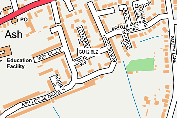 GU12 6LZ map - OS OpenMap – Local (Ordnance Survey)