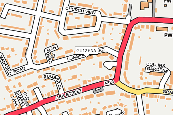 GU12 6NA map - OS OpenMap – Local (Ordnance Survey)