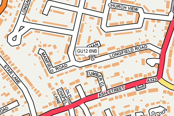 GU12 6NB map - OS OpenMap – Local (Ordnance Survey)