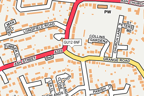 GU12 6NF map - OS OpenMap – Local (Ordnance Survey)