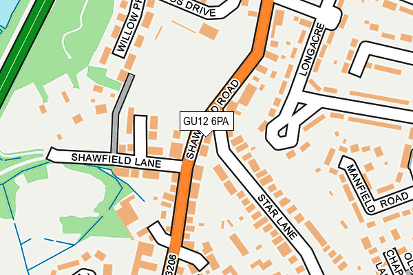 GU12 6PA map - OS OpenMap – Local (Ordnance Survey)