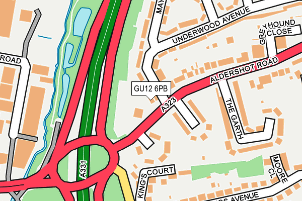 GU12 6PB map - OS OpenMap – Local (Ordnance Survey)