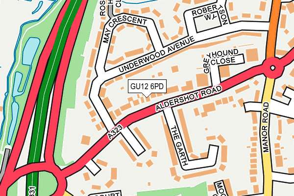GU12 6PD map - OS OpenMap – Local (Ordnance Survey)