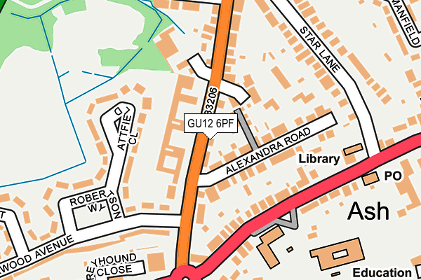 GU12 6PF map - OS OpenMap – Local (Ordnance Survey)