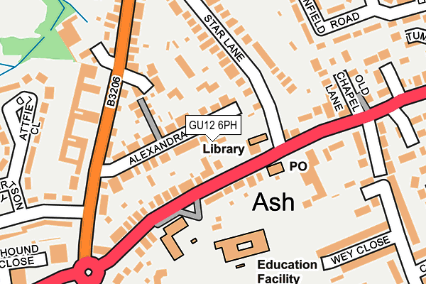 GU12 6PH map - OS OpenMap – Local (Ordnance Survey)