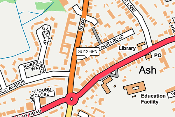 GU12 6PN map - OS OpenMap – Local (Ordnance Survey)