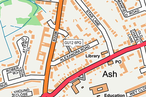 GU12 6PQ map - OS OpenMap – Local (Ordnance Survey)