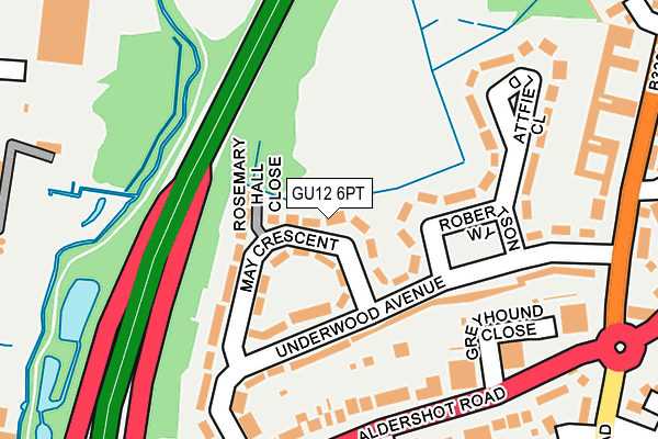 GU12 6PT map - OS OpenMap – Local (Ordnance Survey)