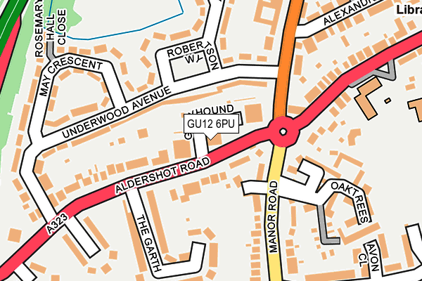 GU12 6PU map - OS OpenMap – Local (Ordnance Survey)