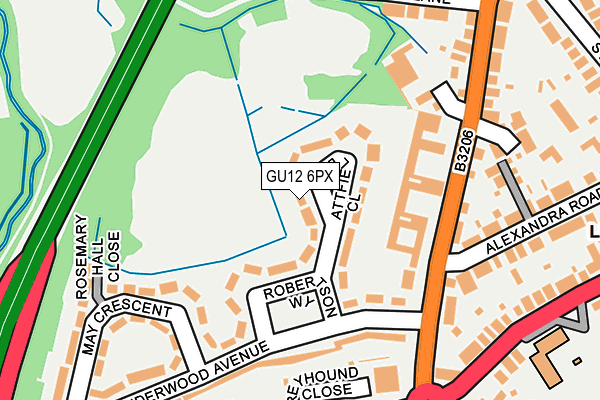 GU12 6PX map - OS OpenMap – Local (Ordnance Survey)