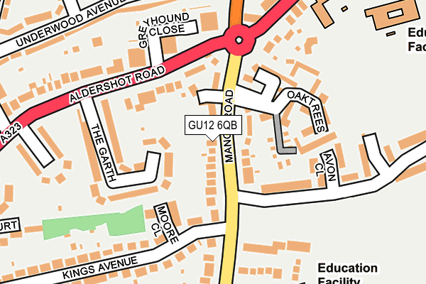 GU12 6QB map - OS OpenMap – Local (Ordnance Survey)