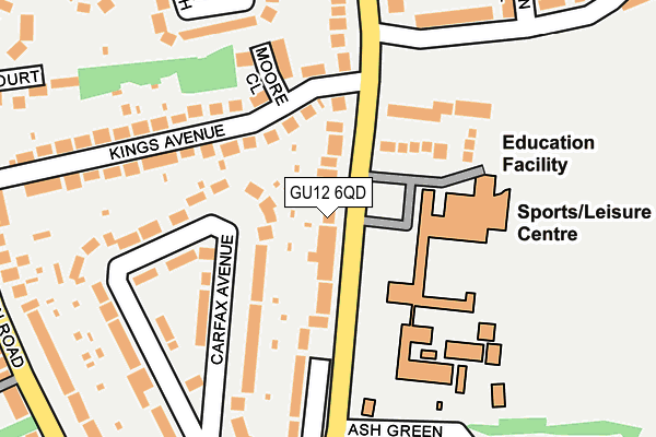 GU12 6QD map - OS OpenMap – Local (Ordnance Survey)