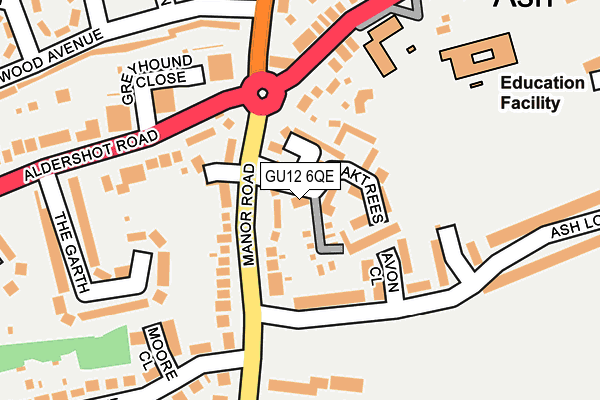 GU12 6QE map - OS OpenMap – Local (Ordnance Survey)