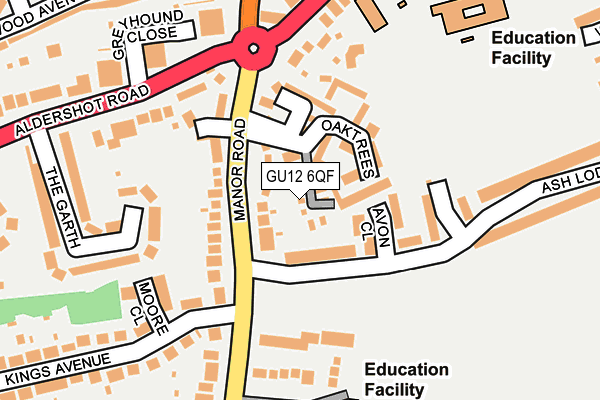 GU12 6QF map - OS OpenMap – Local (Ordnance Survey)