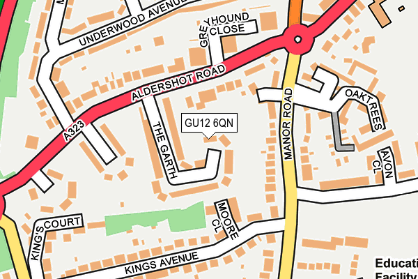 GU12 6QN map - OS OpenMap – Local (Ordnance Survey)