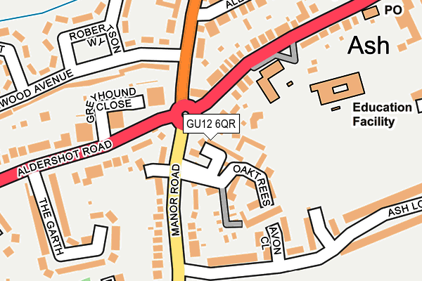 GU12 6QR map - OS OpenMap – Local (Ordnance Survey)