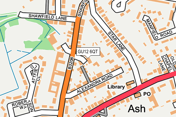 GU12 6QT map - OS OpenMap – Local (Ordnance Survey)