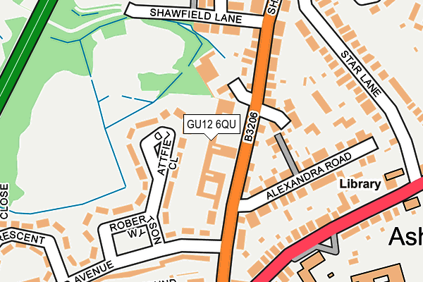 GU12 6QU map - OS OpenMap – Local (Ordnance Survey)