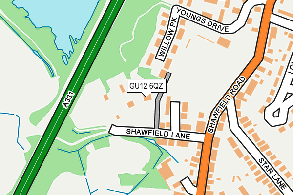 GU12 6QZ map - OS OpenMap – Local (Ordnance Survey)