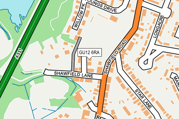GU12 6RA map - OS OpenMap – Local (Ordnance Survey)