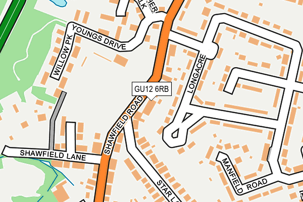 GU12 6RB map - OS OpenMap – Local (Ordnance Survey)