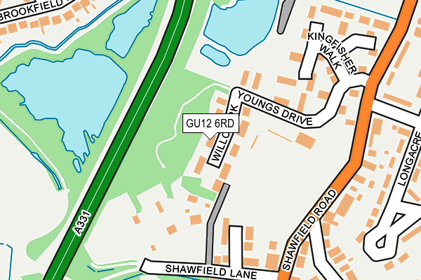 GU12 6RD map - OS OpenMap – Local (Ordnance Survey)