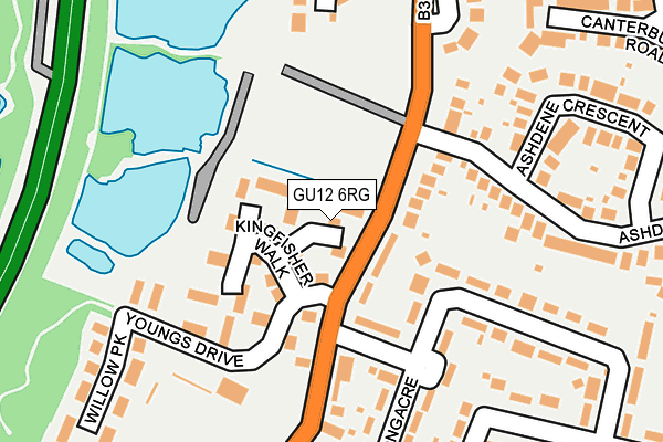 GU12 6RG map - OS OpenMap – Local (Ordnance Survey)