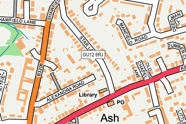 GU12 6RJ map - OS OpenMap – Local (Ordnance Survey)