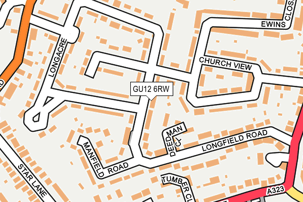 GU12 6RW map - OS OpenMap – Local (Ordnance Survey)