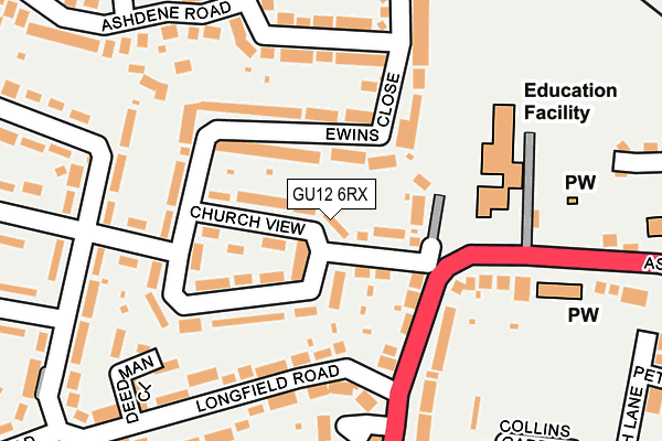 GU12 6RX map - OS OpenMap – Local (Ordnance Survey)