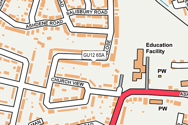 GU12 6SA map - OS OpenMap – Local (Ordnance Survey)