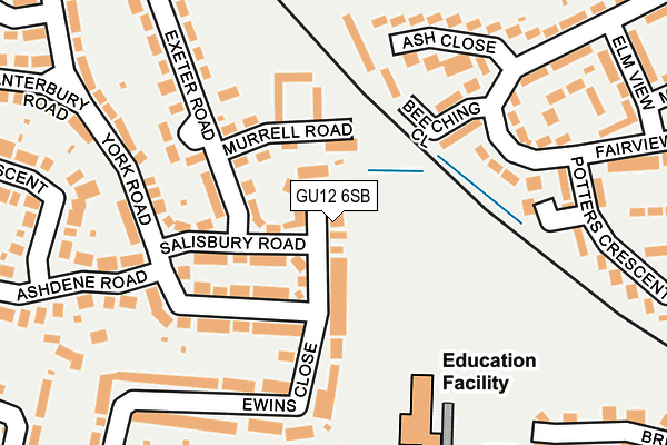 GU12 6SB map - OS OpenMap – Local (Ordnance Survey)