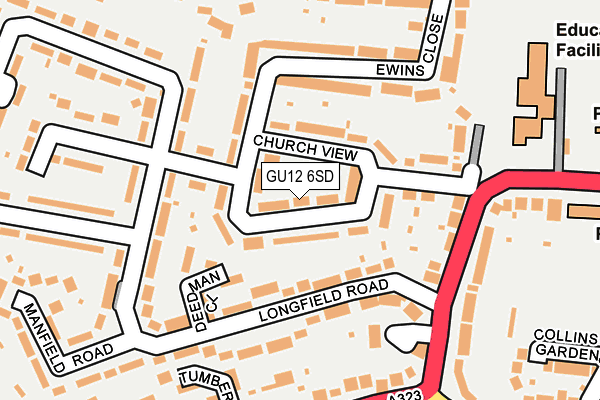 GU12 6SD map - OS OpenMap – Local (Ordnance Survey)