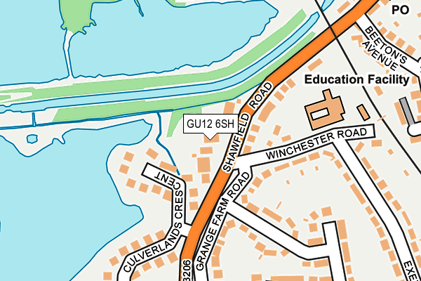 GU12 6SH map - OS OpenMap – Local (Ordnance Survey)