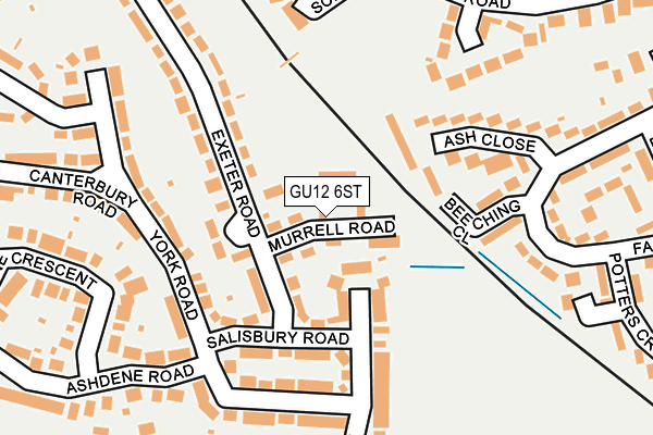 GU12 6ST map - OS OpenMap – Local (Ordnance Survey)