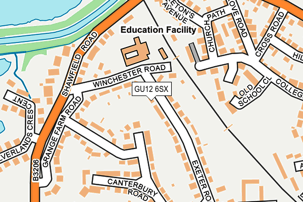 GU12 6SX map - OS OpenMap – Local (Ordnance Survey)