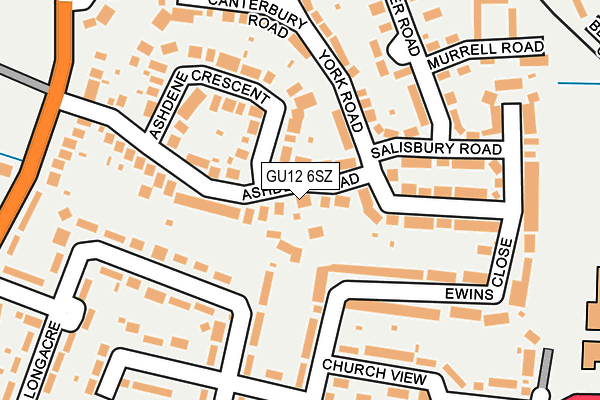 GU12 6SZ map - OS OpenMap – Local (Ordnance Survey)