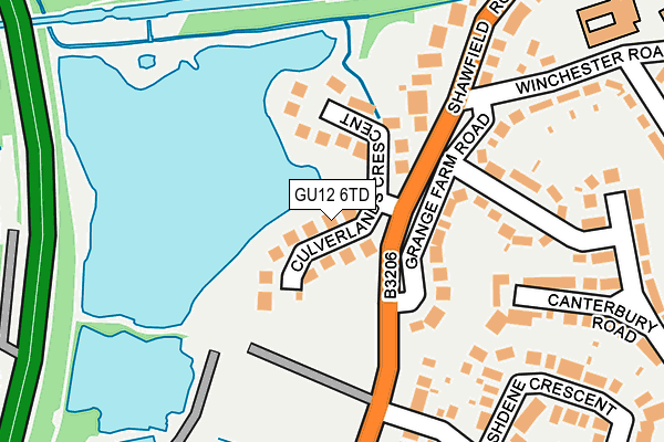 GU12 6TD map - OS OpenMap – Local (Ordnance Survey)