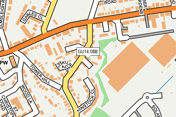 GU14 0BB map - OS OpenMap – Local (Ordnance Survey)