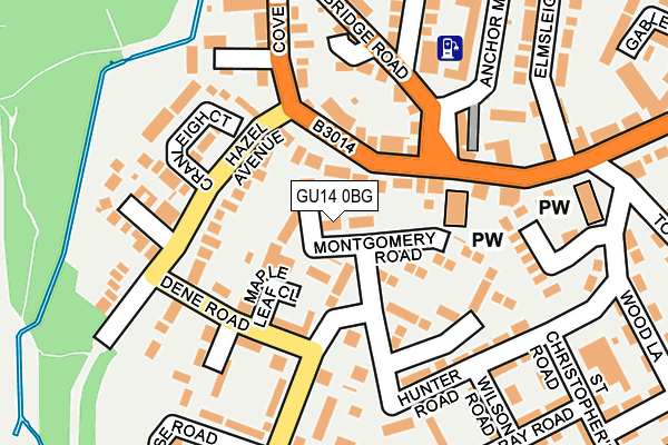 GU14 0BG map - OS OpenMap – Local (Ordnance Survey)